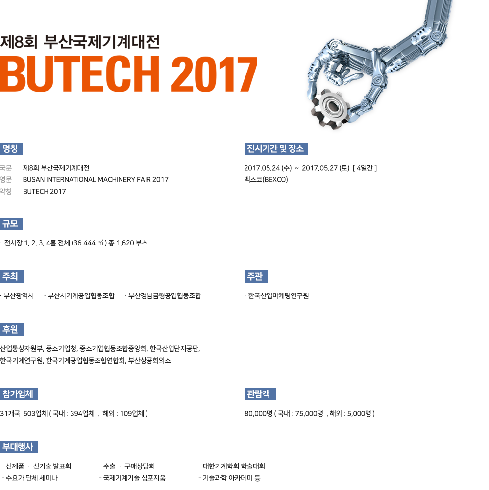 제8회 부산국제기계대전 (BUTECH 2017)